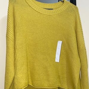 Mustard Yellow Cropped Long Sleeve Top